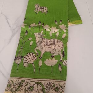 Classic Black Floral Cotton Saree