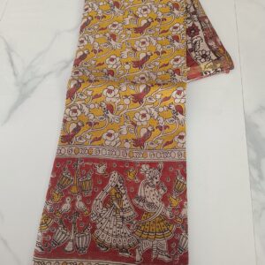 Mustard Wedding Couple Kalamkari Saree