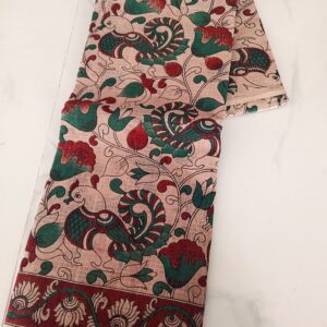 Cream Bird Vine Kalamkari Saree